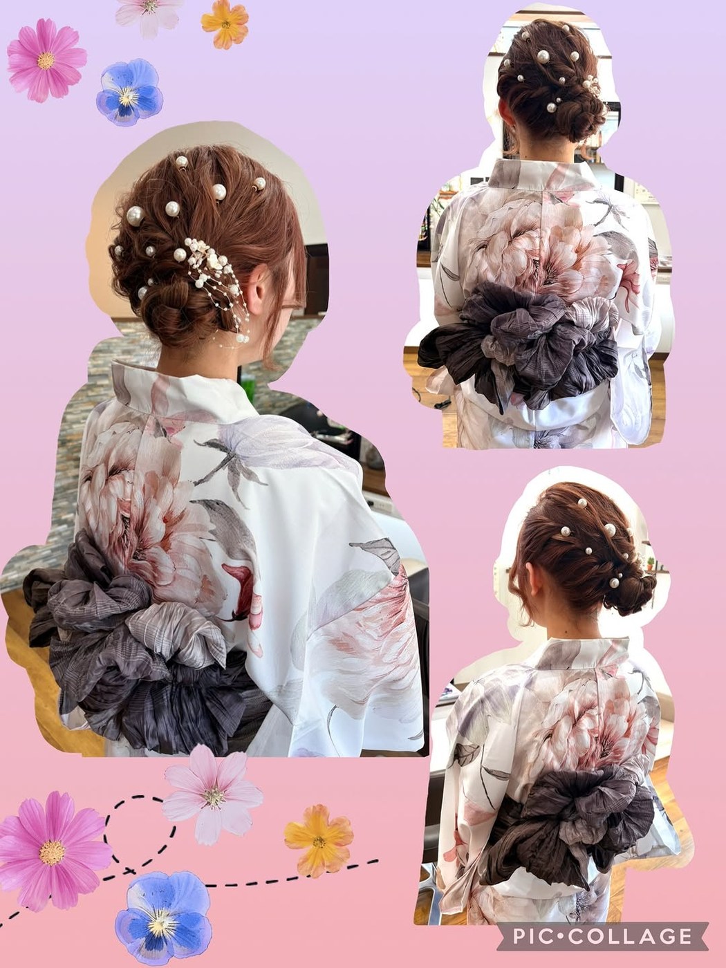 着付け・ヘアセットの作例: 浴衣着付けとヘアセット