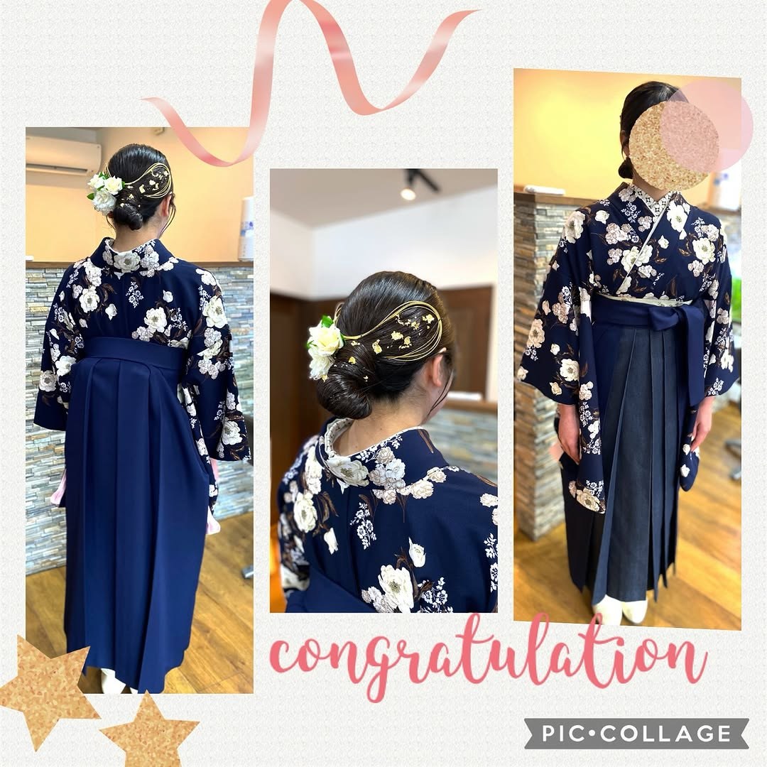 着付け・ヘアセットの作例: 卒業式の袴スタイル